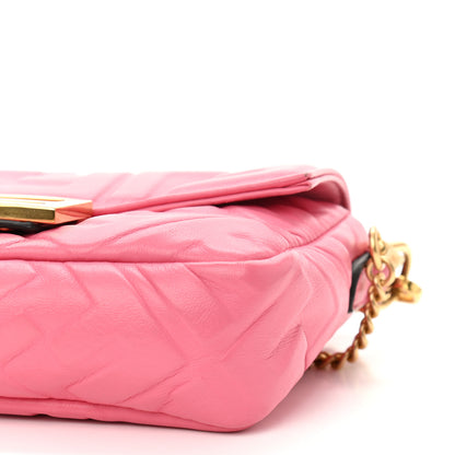 Fendi Nappa FF 1974 Embossed Mini Baguette Rosa Fluo 11 of 17
