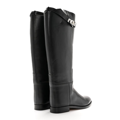 Hermes Box Kelly Jumping Boots 38 Black 4 of 12