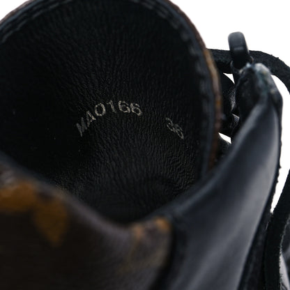 Louis Vuitton Suede Calfskin Monogram LV Black Heart Laureate Platform Desert Boots 36 Black 7 of 7