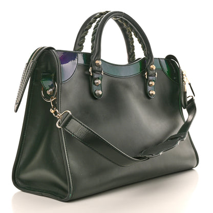 Balenciaga Smooth Calfskin Metallic Patent Giant 12 Silver Hardware City Vert Poker Fonce 4 of 13