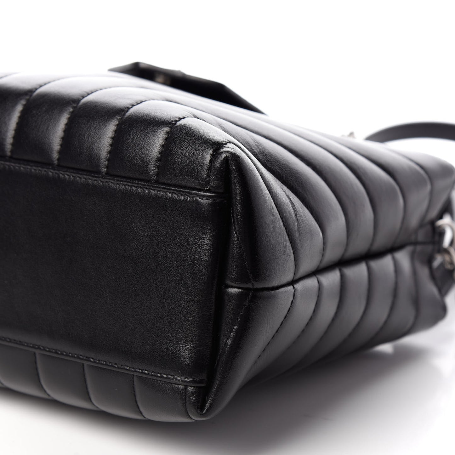 Calfskin Y Quilted Monogram Small Loulou Shopper Black