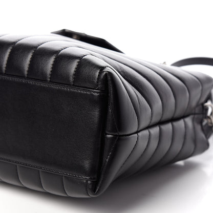 Saint Laurent Calfskin Y Quilted Monogram Small Loulou Shopper Black 9 of 9