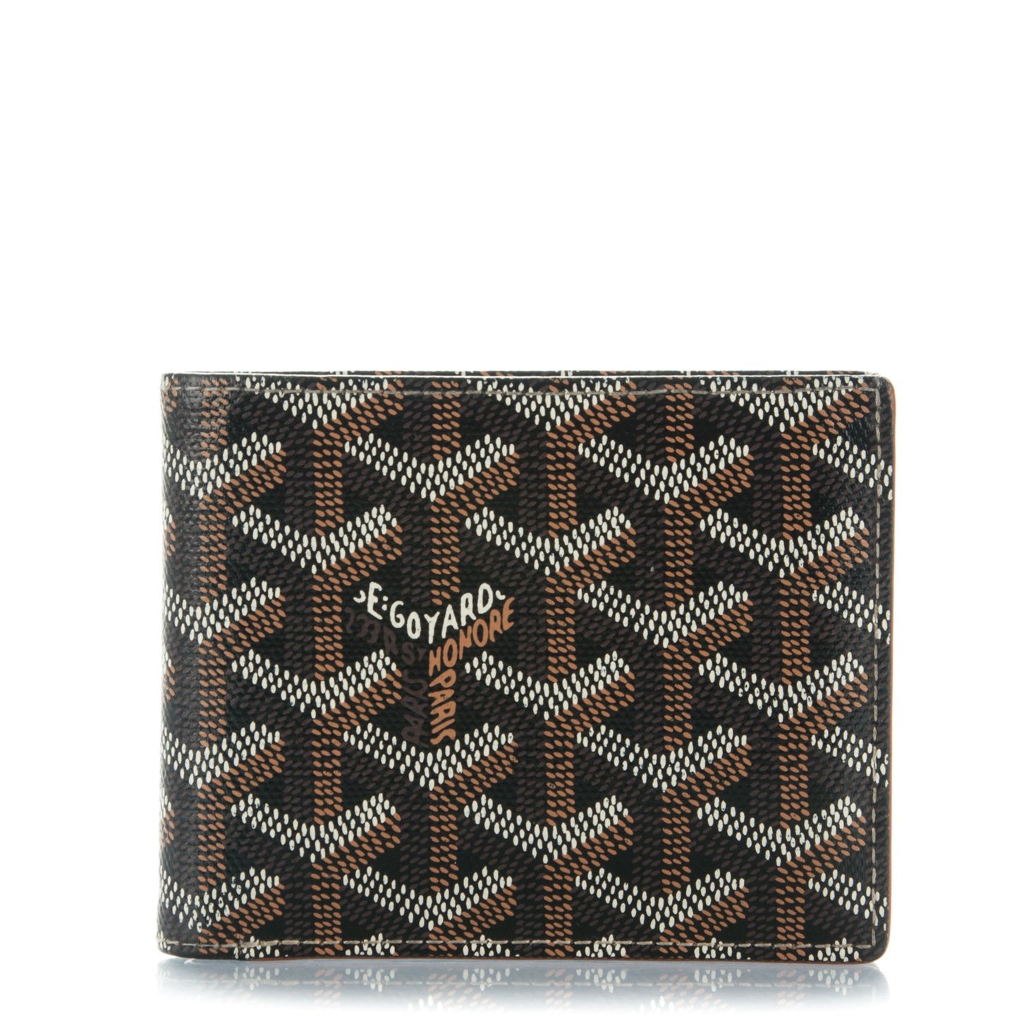 Goyardine Bi-Fold Wallet Black Gold