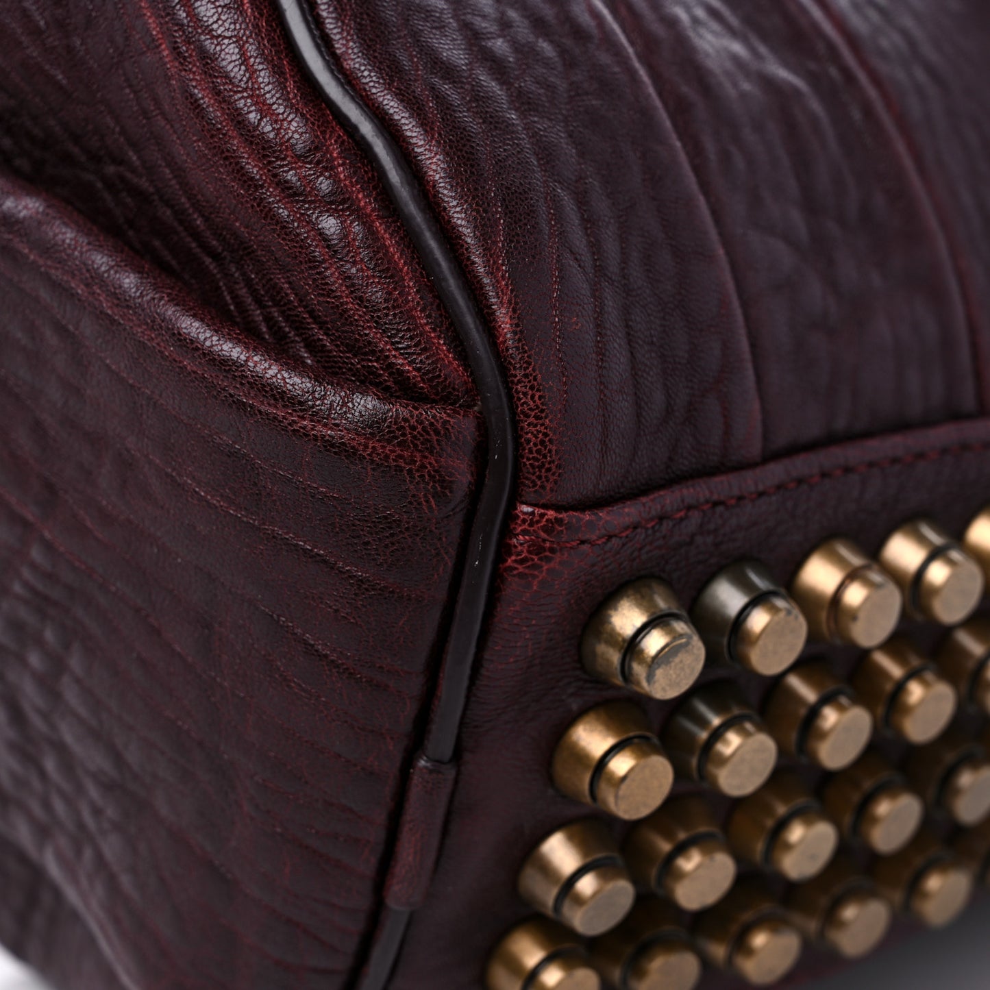 Pebbled Lambskin Mini Rockie Matte Oxblood