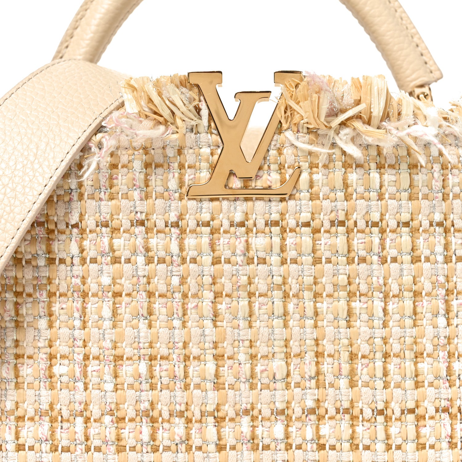 Louis Vuitton Tweed Taurillon Capucines BB Beige 7 of 9