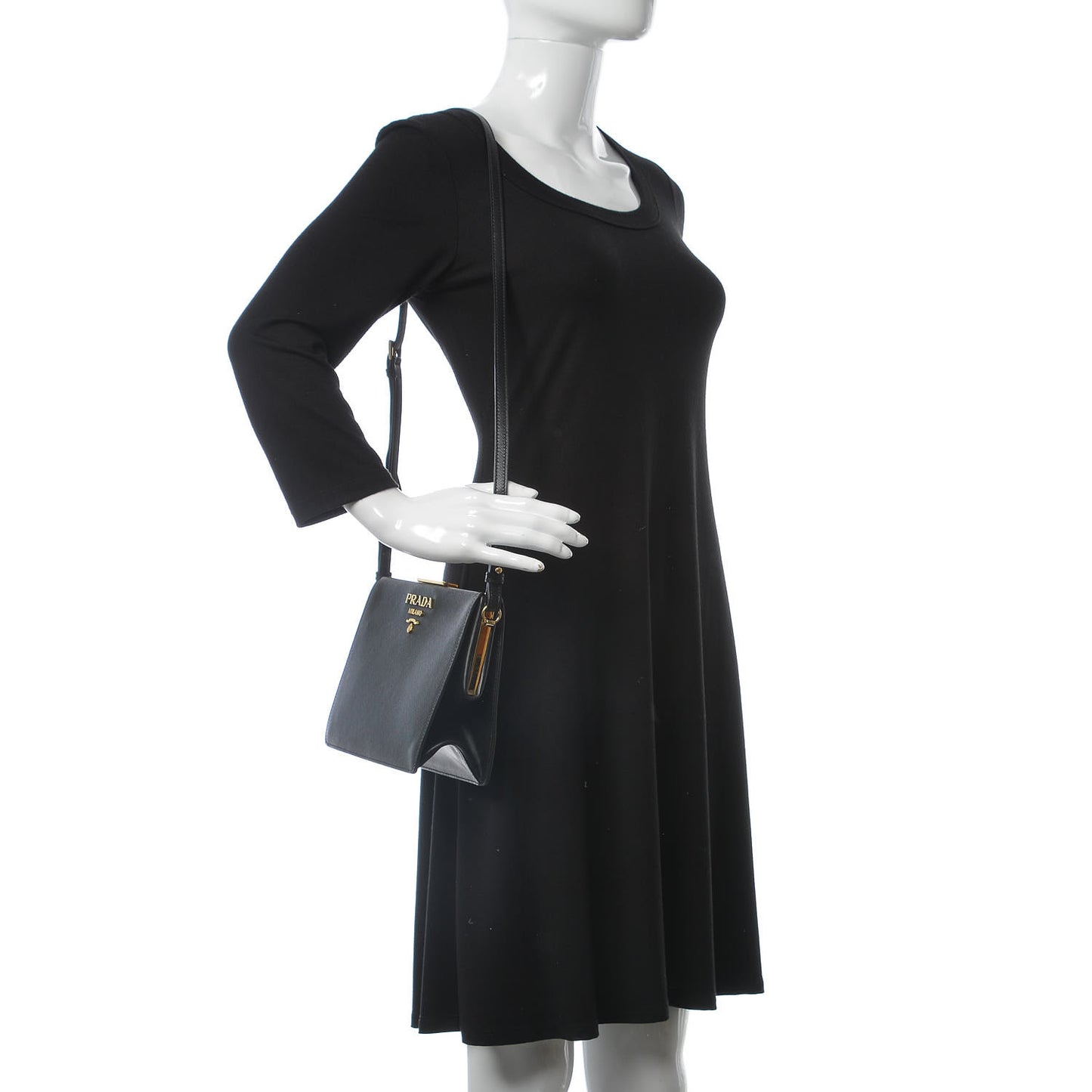 Saffiano City Calf Light Frame Bag Black