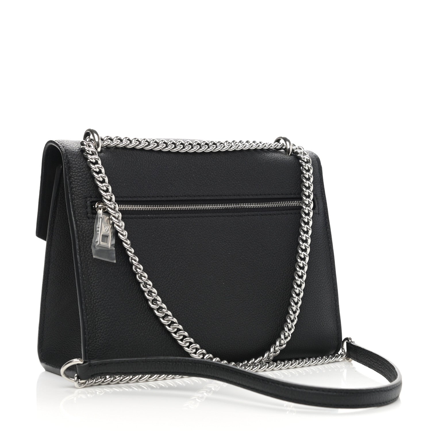 Louis Vuitton Soft Calfskin Mylockme Chain Bag BB Black 2 of 8