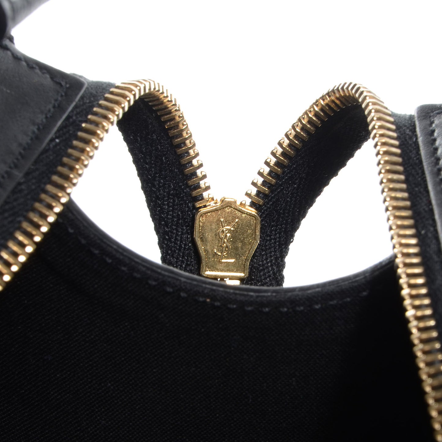 Textured Leather Classic Small Cabas Y Bag Black