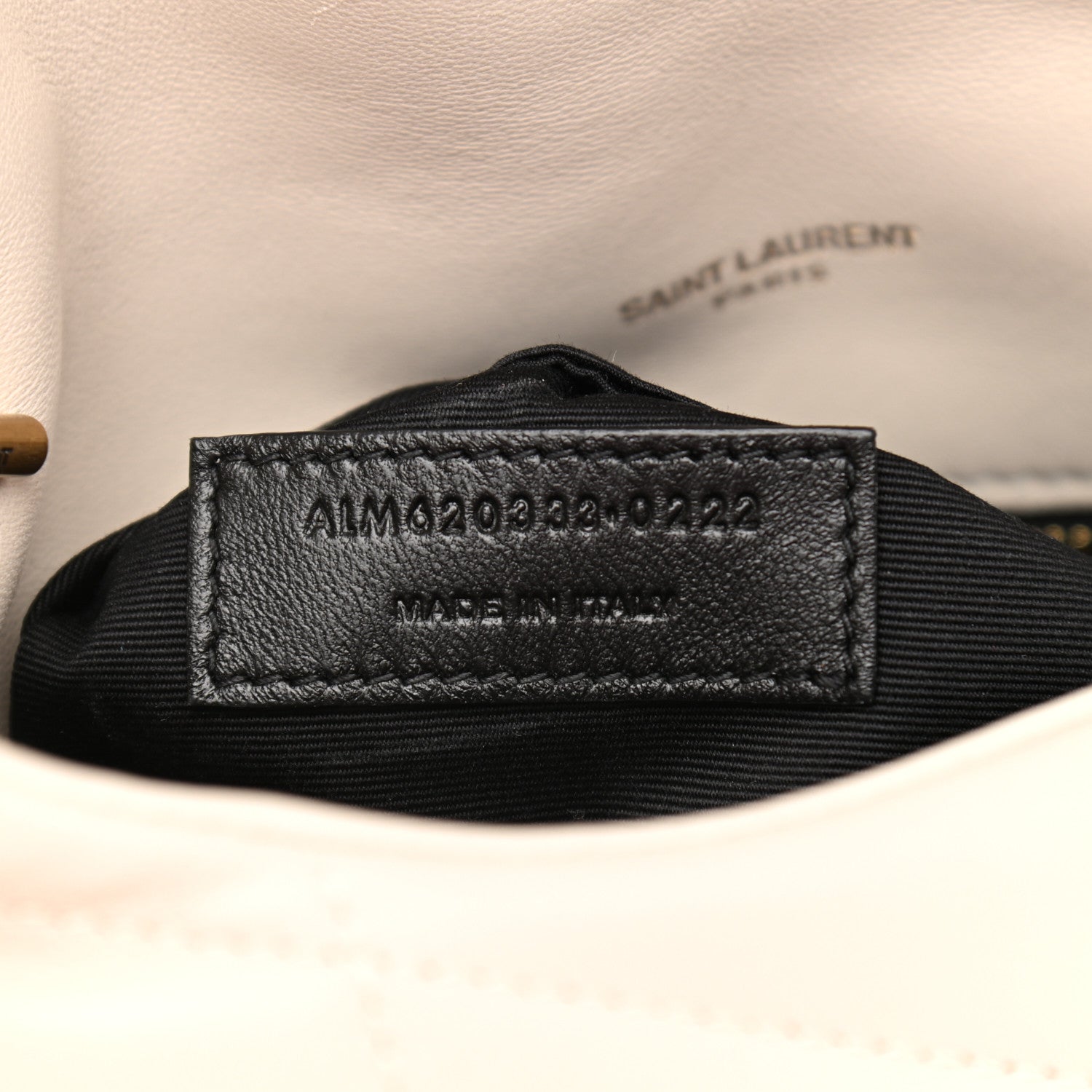 Saint Laurent Lambskin Quilted Toy Loulou Puffer Monogram Chain Satchel Blanc Vintage 7 of 11