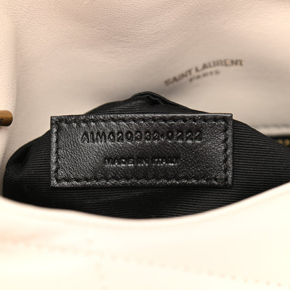 Saint Laurent Lambskin Quilted Toy Loulou Puffer Monogram Chain Satchel Blanc Vintage 7 of 11