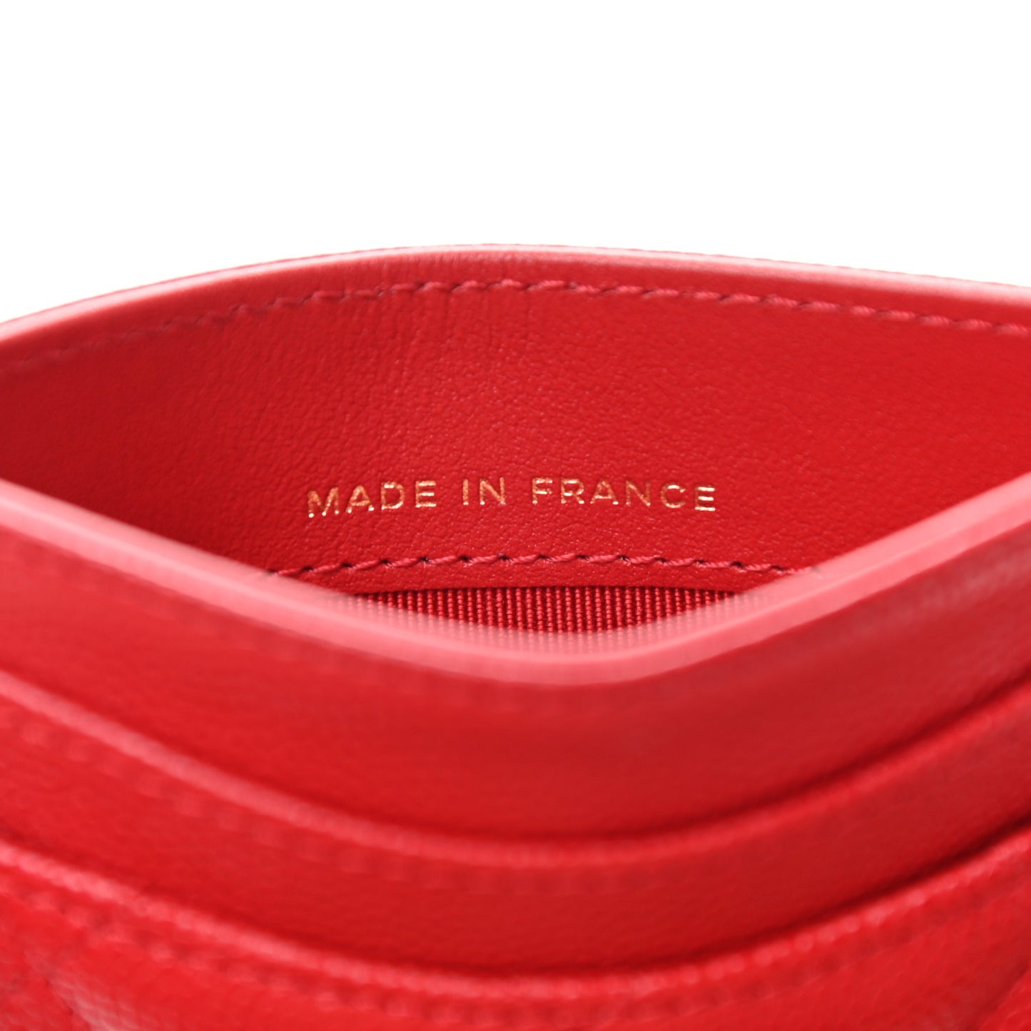 Caviar Quilted Card Holder Red