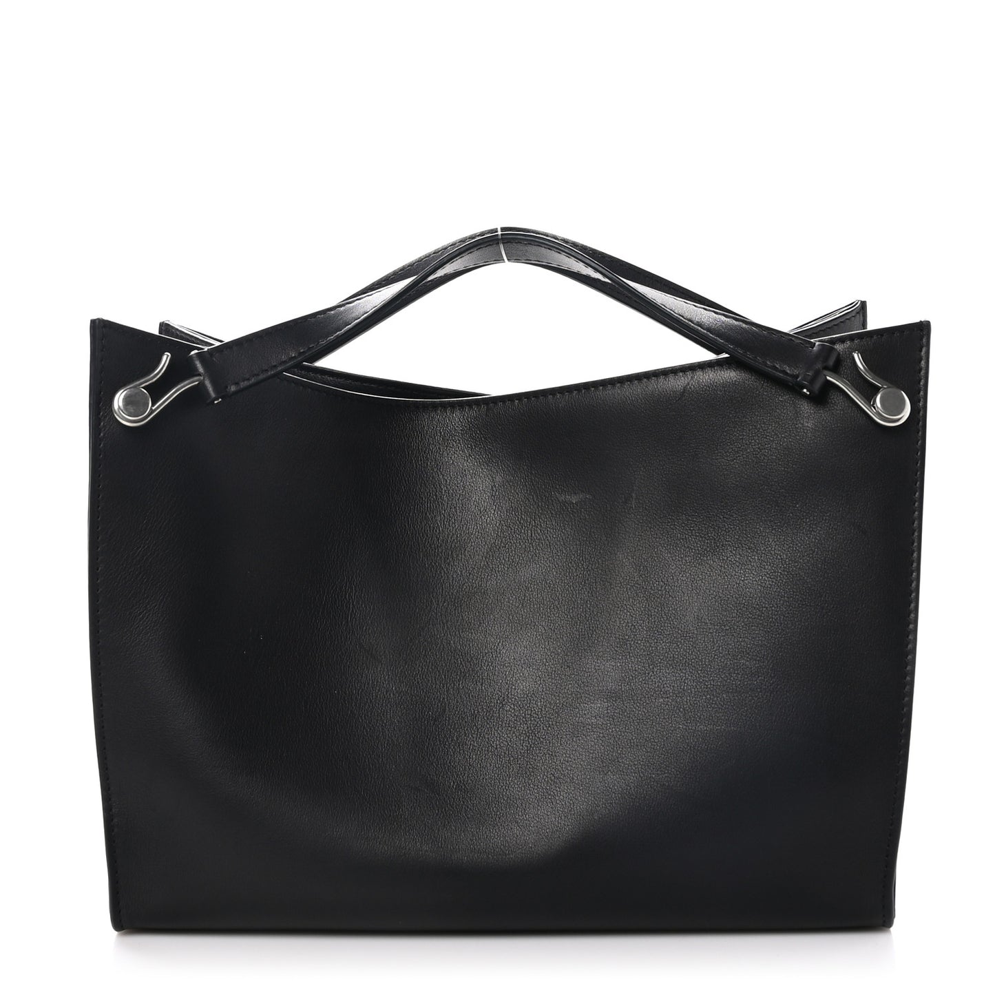 Polished Saddle Calfskin Small Alexia Bag Black