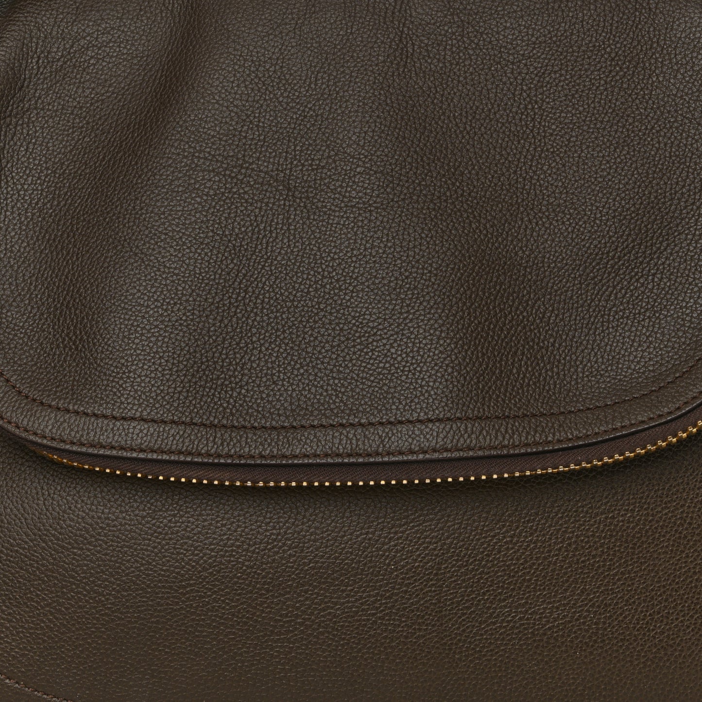 Grained Calfskin Large Jennifer Crossbody Bag Brown