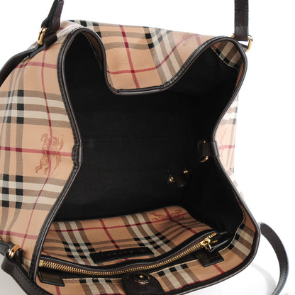 Burberry Haymarket Check Small Canterbury Tote Chocolate 5 of 9