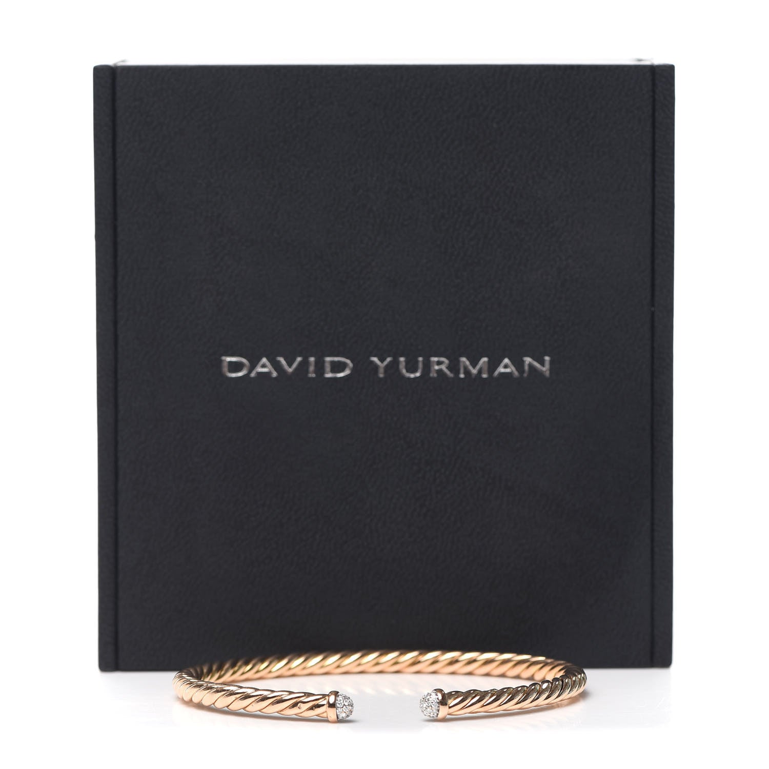 David Yurman 18K Rose Gold Diamond 4mm Cablespira Bracelet 6 of 6