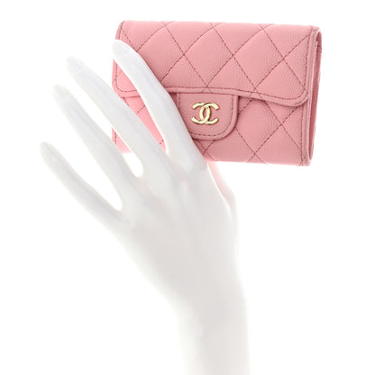 Chanel Caviar Quilted Flap Card Holder Wallet Light Pink 2 of 11