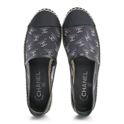 Chanel Mesh Grosgrain CC Espadrilles 36 Black White 2 of 9