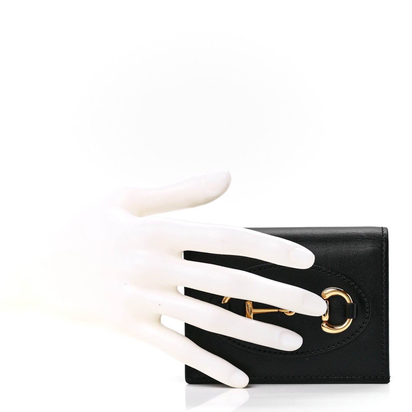 Boarded Plutone Calfskin Horsebit 1955 Card Case Wallet Black