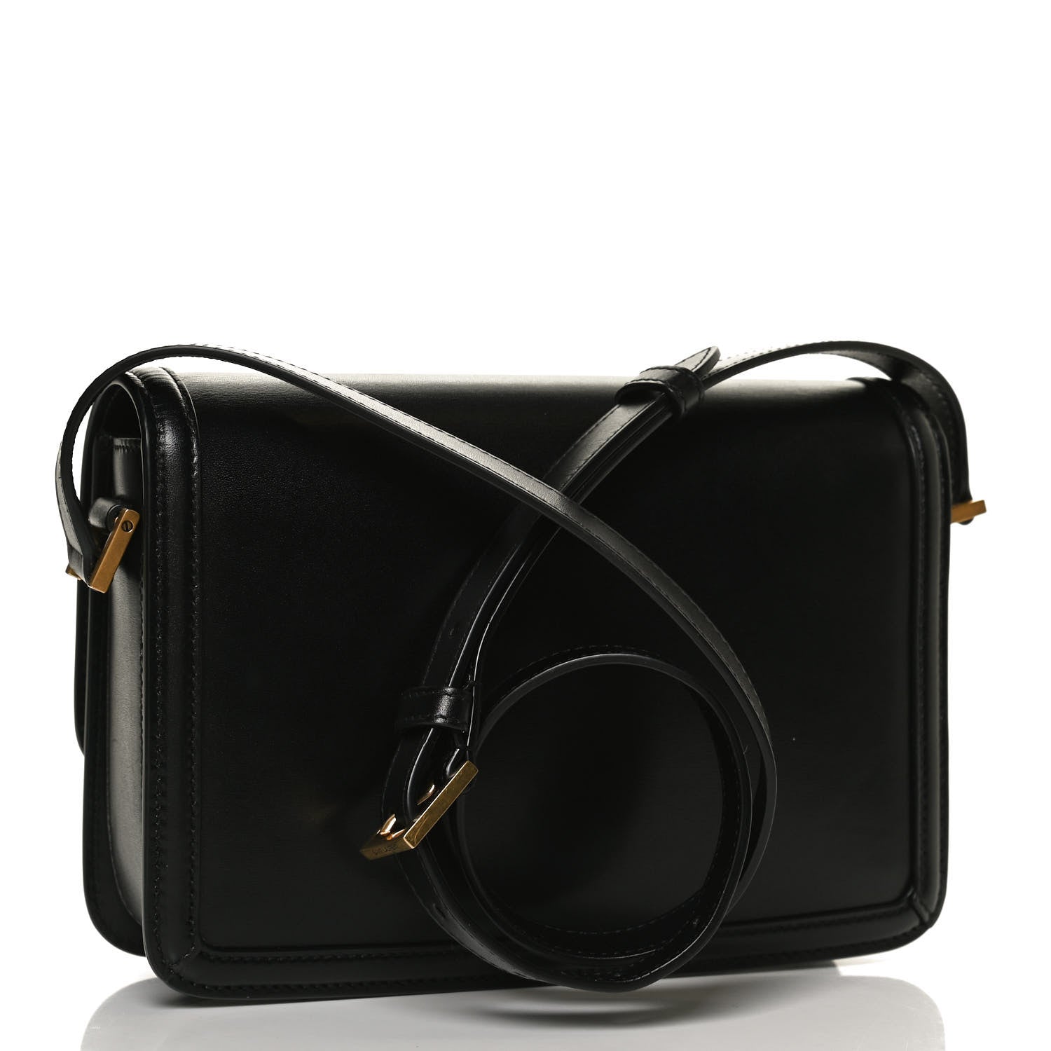 Saint Laurent Box Calfskin Monogram Medium Solferino Satchel Black 3 of 12