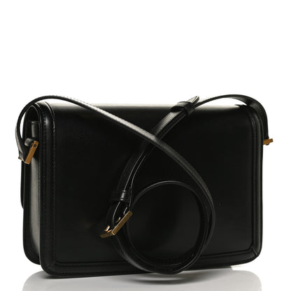 Saint Laurent Box Calfskin Monogram Medium Solferino Satchel Black 3 of 12