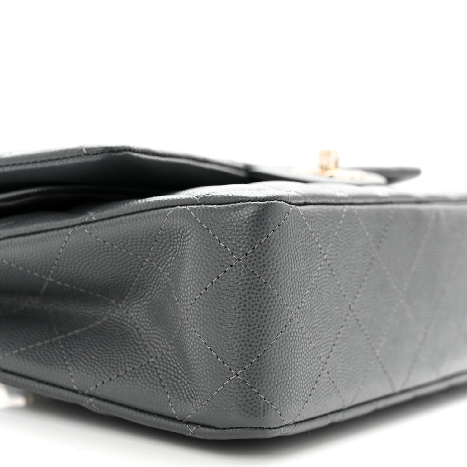Chanel Caviar Quilted Medium Double Flap Dark Grey 9 of 11