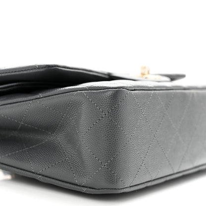 Chanel Caviar Quilted Medium Double Flap Dark Grey 9 of 11