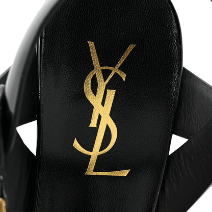Saint Laurent Patent Tribute 75 Platform Sandals 38 Black 7 of 9