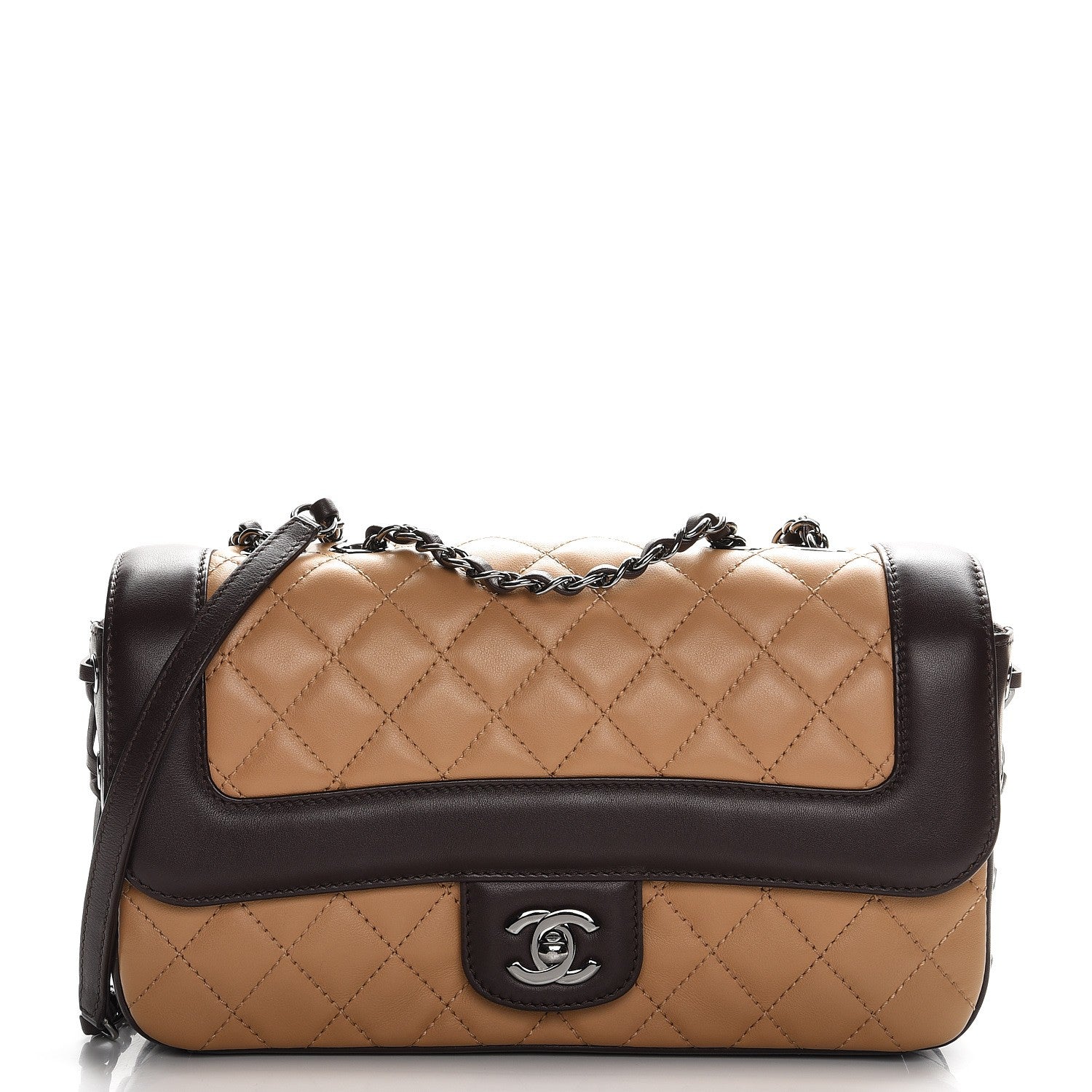 Chanel Calfskin Quilted Medium Coco Corset Flap Brown Beige 1 of 10
