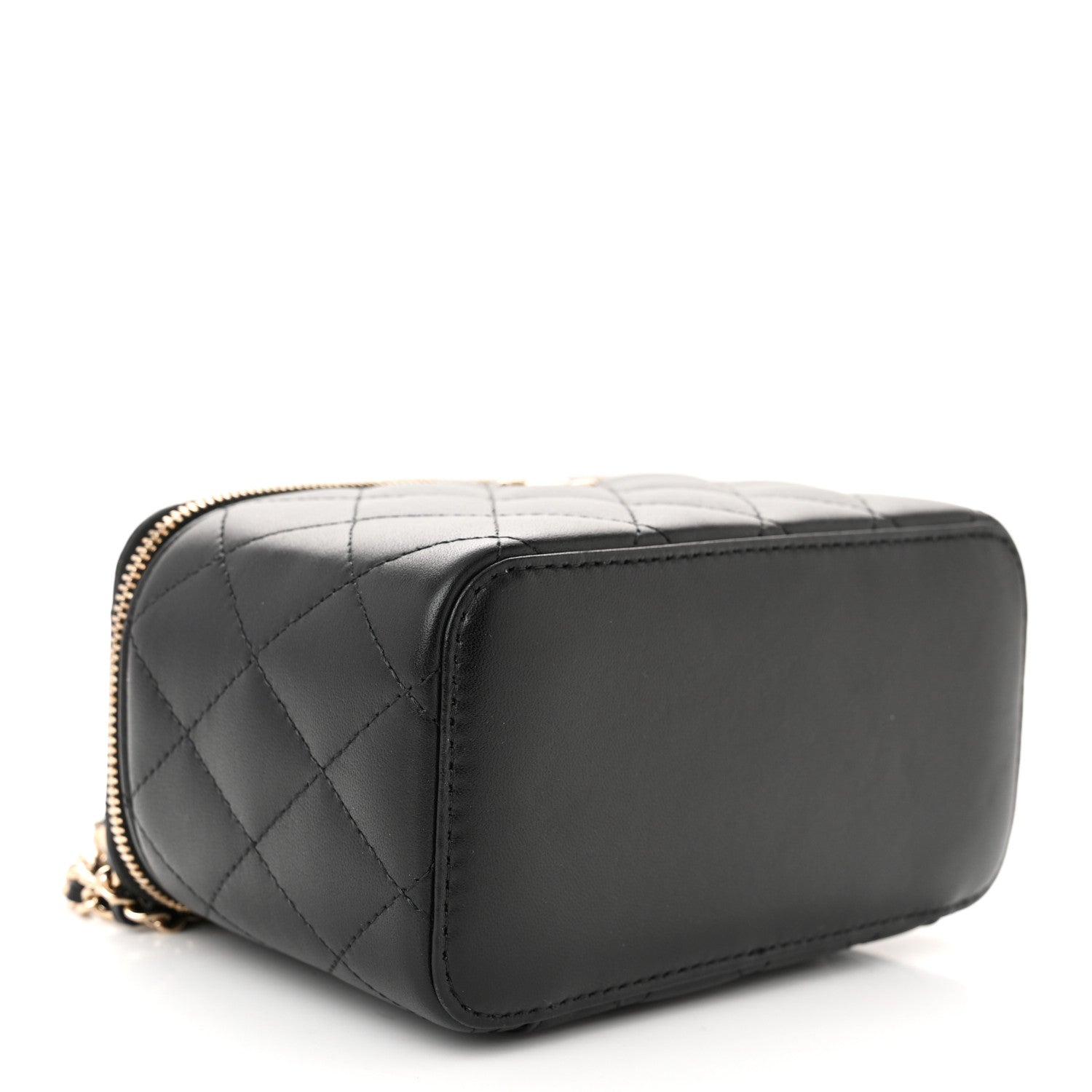 Chanel Lambskin Quilted Small Top Handle Vanity Case With Chain Black 4 of 13