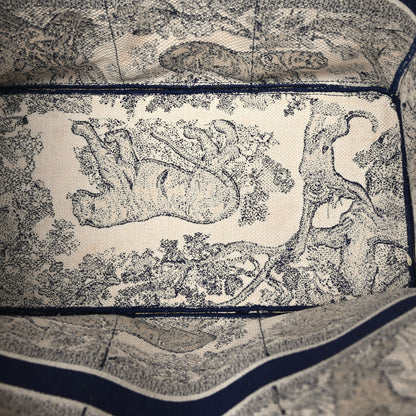 Christian Dior Canvas Embroidered Toile De Jouy Catherine Tote Blue 5 of 12