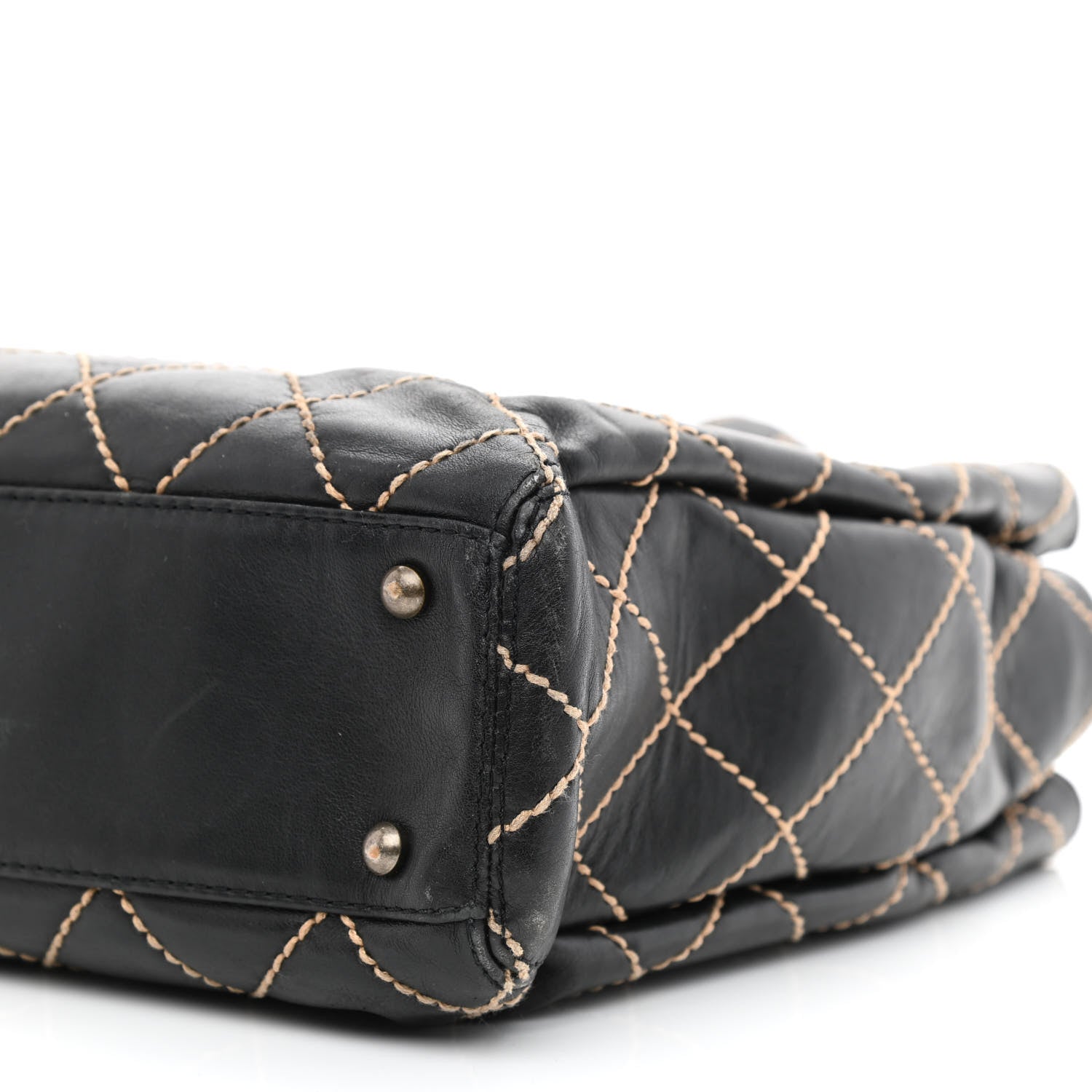 Chanel Calfskin Wild Stitch Large Tote Black 9 of 12