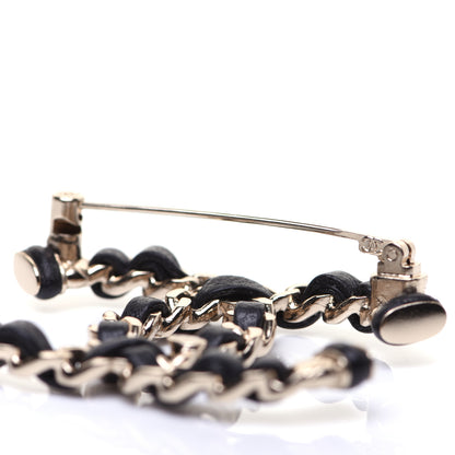 Chanel Lambskin Chain CC Brooch Black Gold 4 of 7
