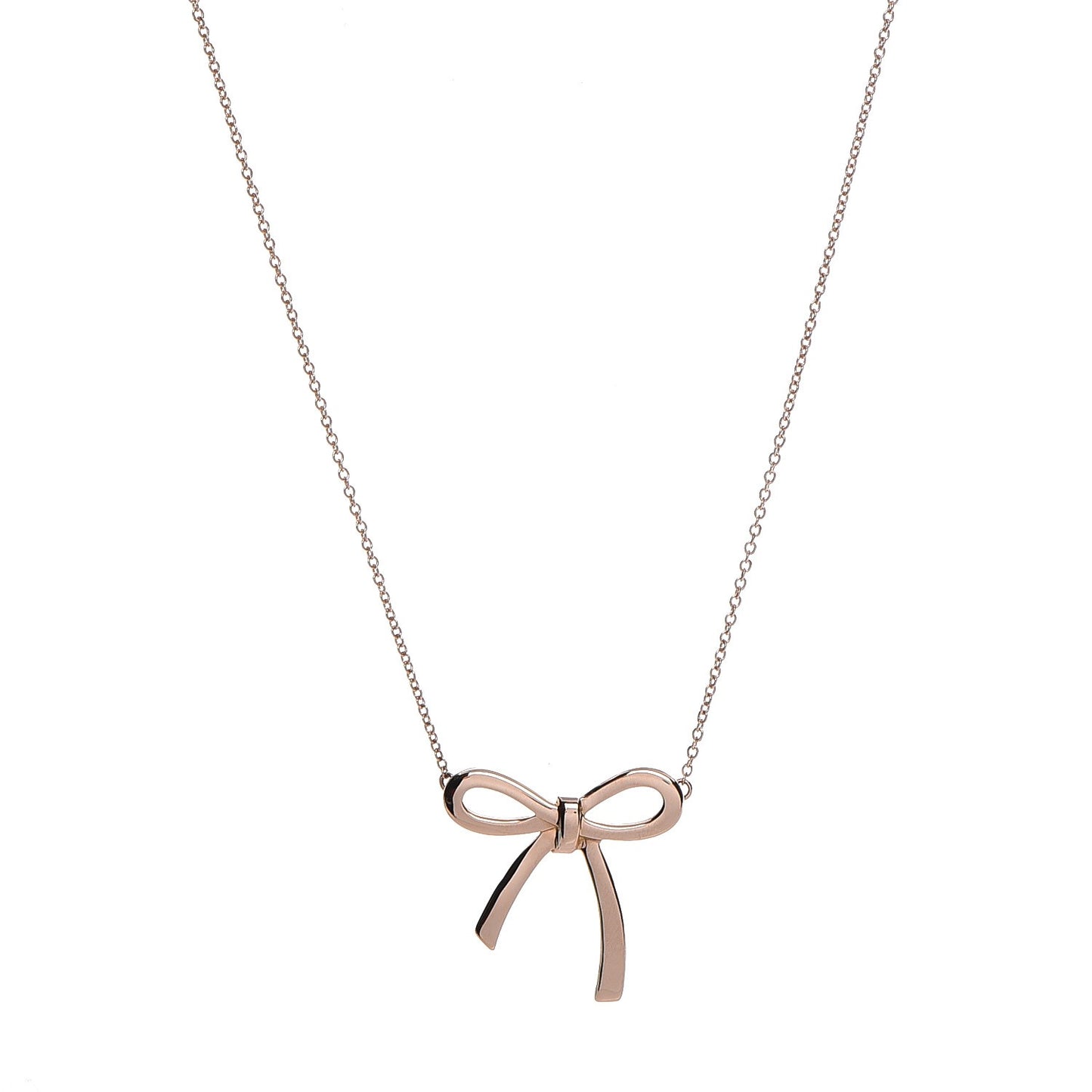 18K Rose Gold Mini Bow Pendant Necklace