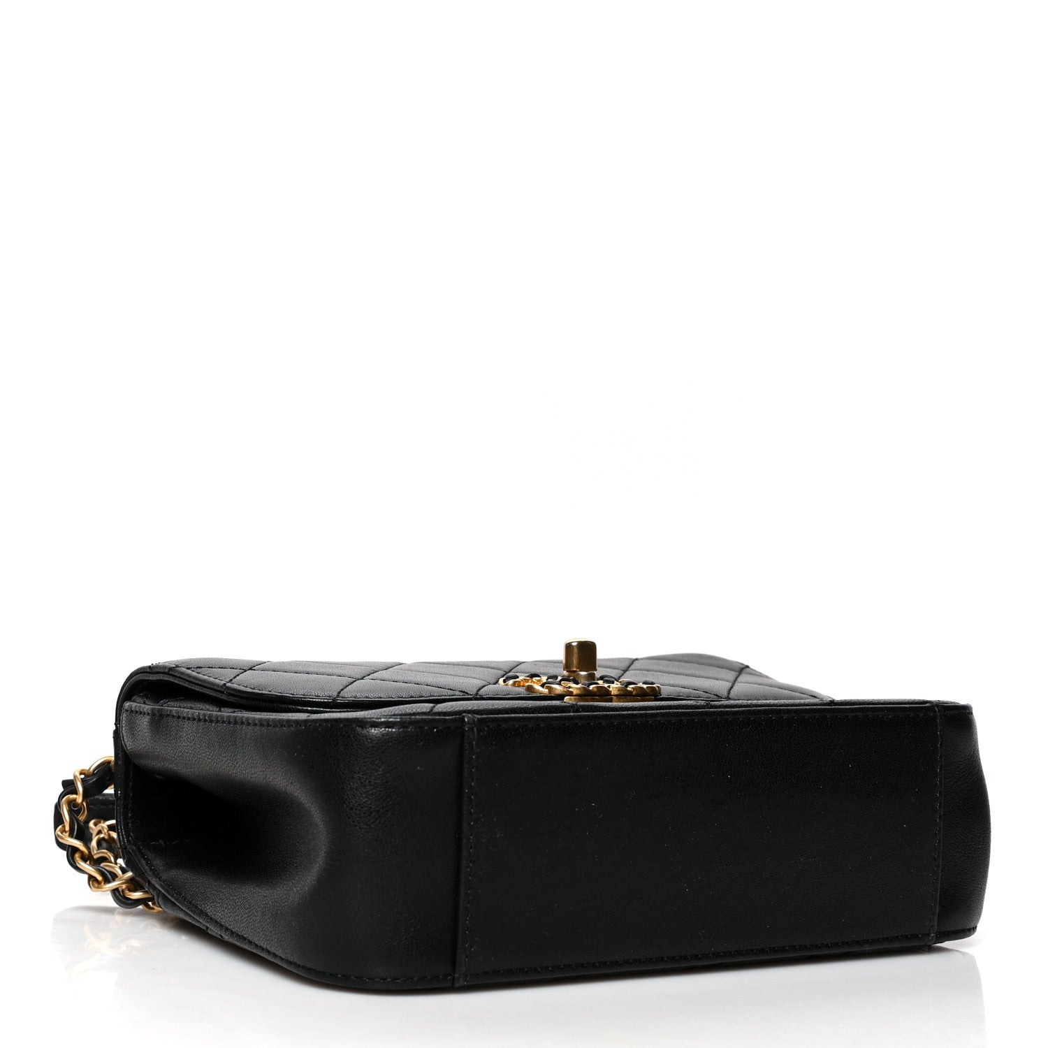 Chanel Lambskin Quilted Small Chain Infinity Top Handle Flap Black 4 of 9