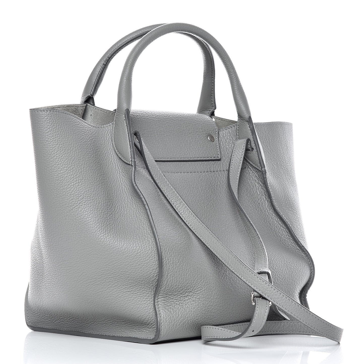 Supple Grained Calfskin Small Big Bag Grey