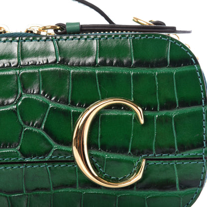 Chloe Calfskin Crocodile Embossed Mini C Vanity Bag Woodsy Green 12 of 12