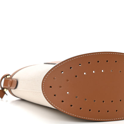 Delvaux Linen Canvas Supple Calfskin Mini Pin Daily Surpique Bucket Naturel 9 of 10