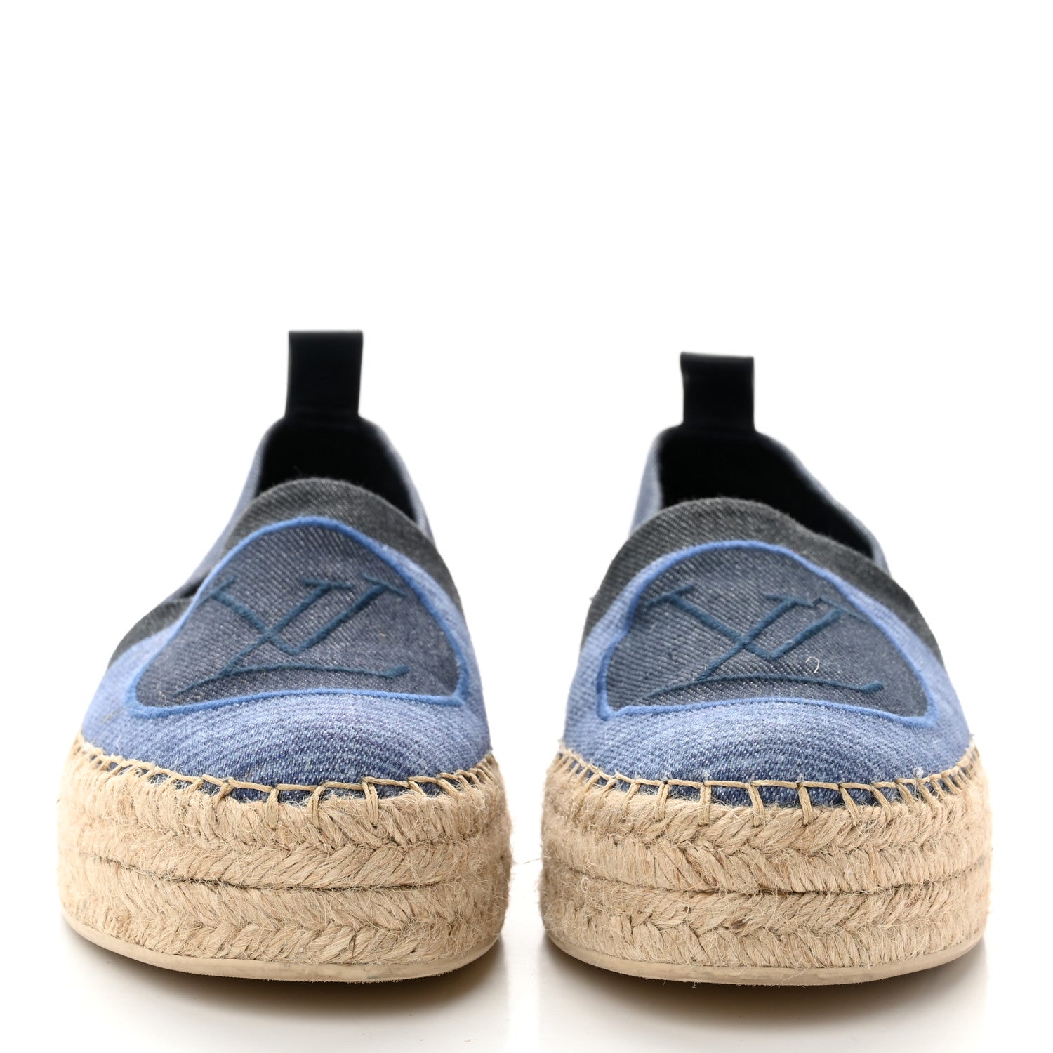 Louis Vuitton Canvas Postcard Espadrille Flats 38 Blue 2 of 7