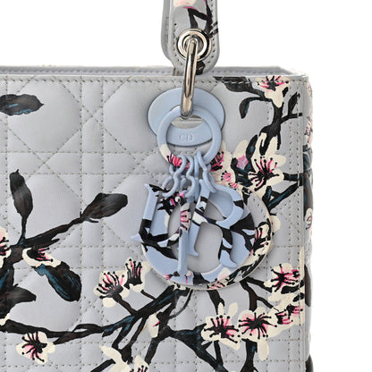 Christian Dior Lambskin Cannage Floral Printed Medium Lady Dior Light Blue 7 of 10