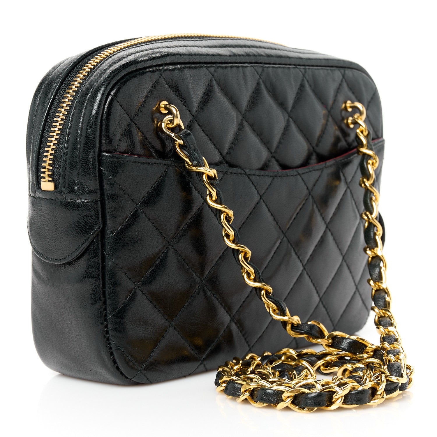 Chanel Lambskin Quilted Camera Case Black 3 of 11