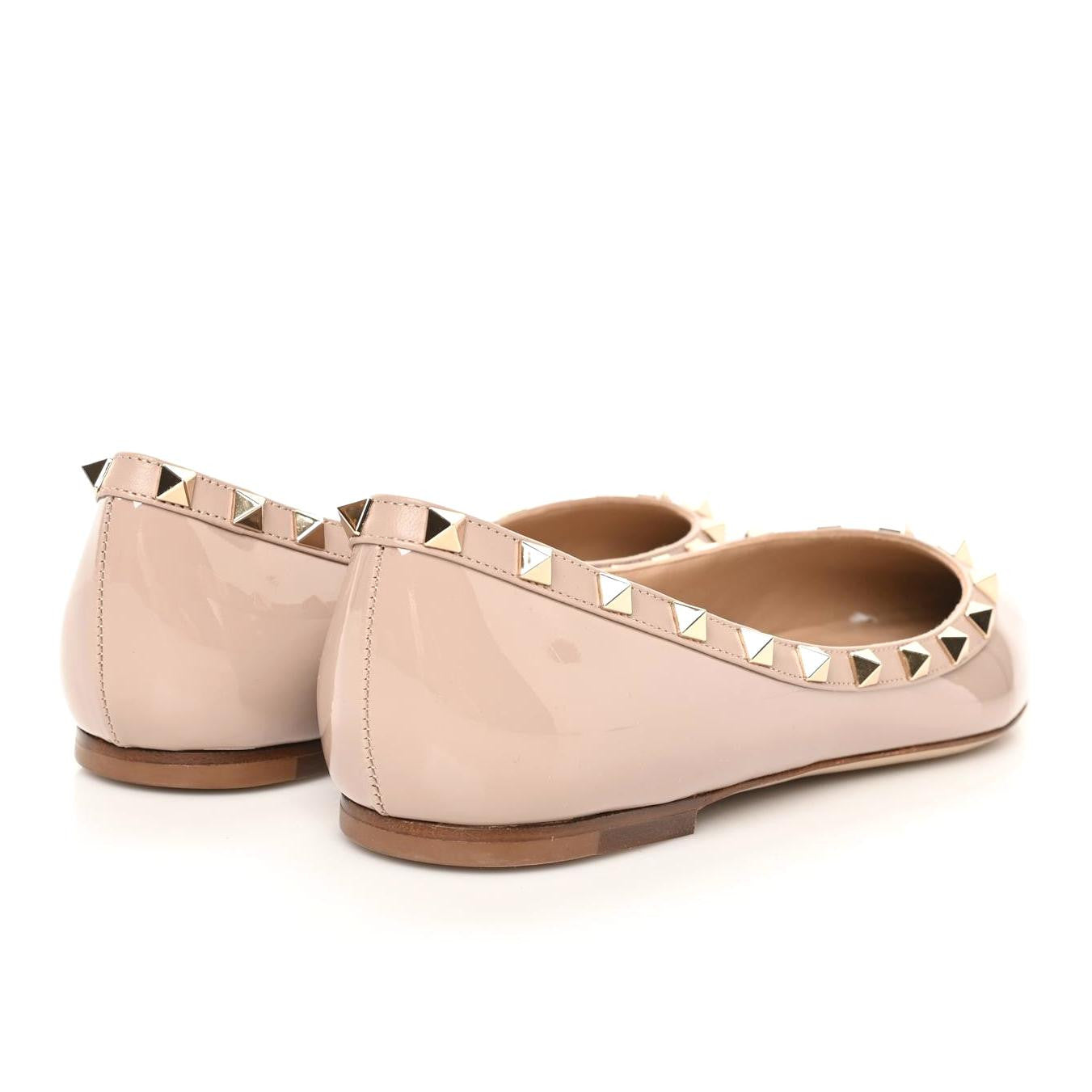 Valentino Garavani Patent Rockstud Ballerina Flats 40 Poudre 4 of 8