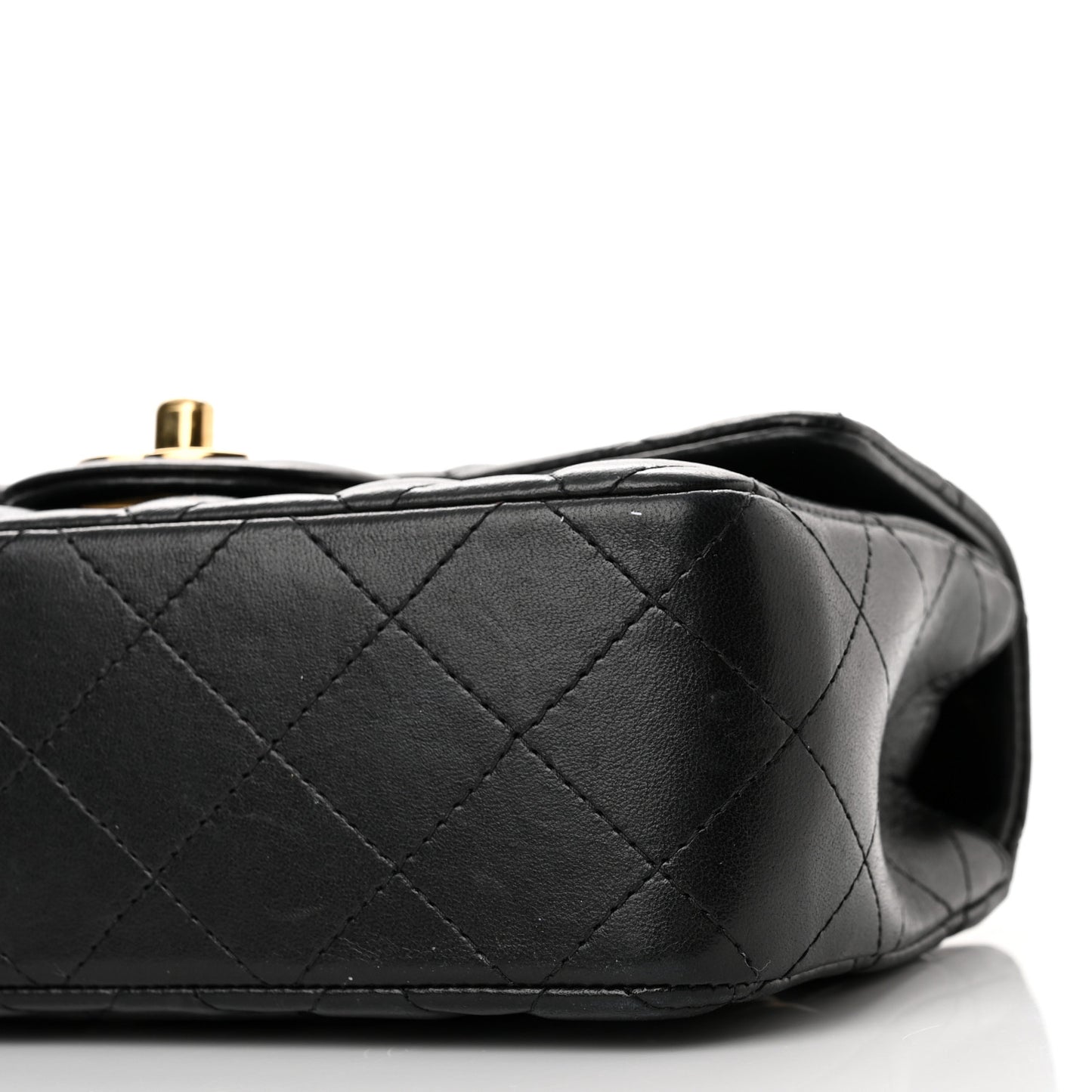 Lambskin Quilted Mini Rectangular Flap Black