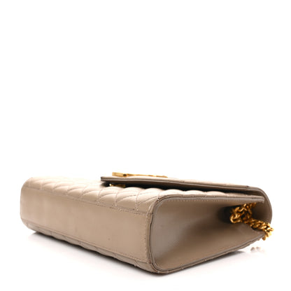 Saint Laurent Grain De Poudre Textured Mixed Matelasse Medium Triquilt Monogram Satchel Dark Latte 8 of 9