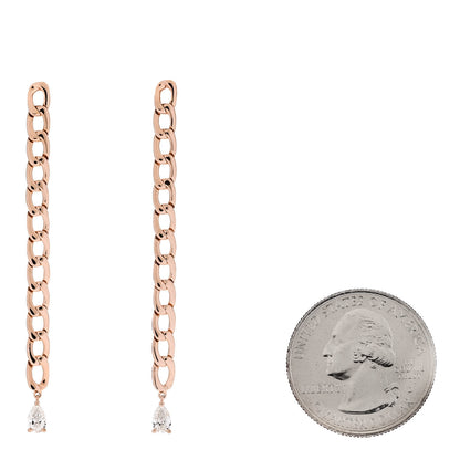 Anita Ko 18K Rose Gold Diamond Pear Chain Link Earrings 2 of 4