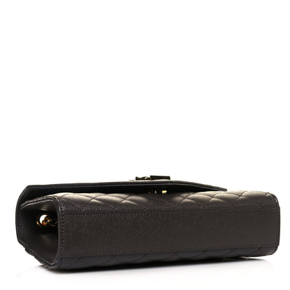Saint Laurent Grain De Poudre Textured Mixed Matelasse Triquilt Small Monogram Satchel Pebble 4 of 13
