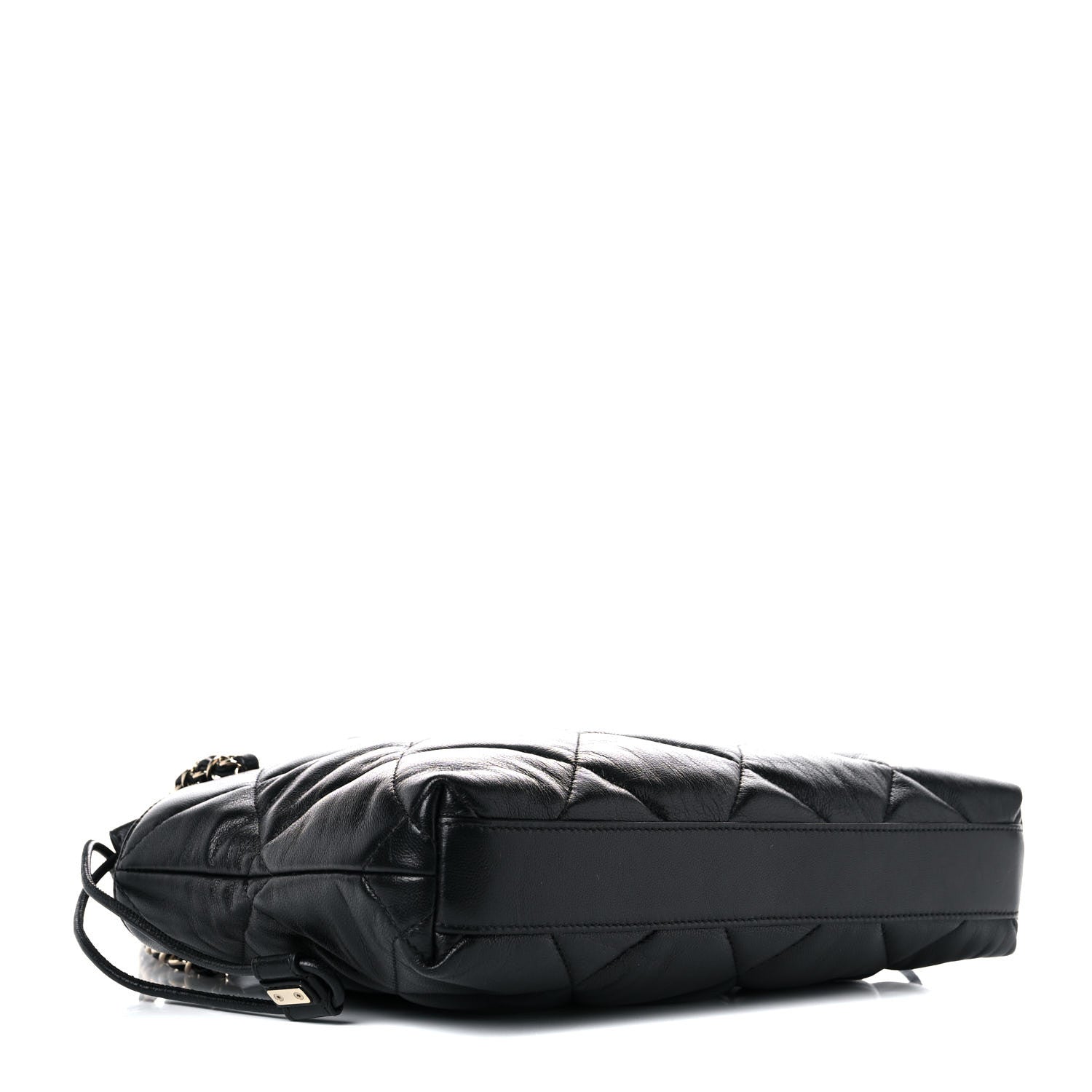 Chanel Lambskin Quilted Small Drawstring Shopping Bag Black 4 of 10