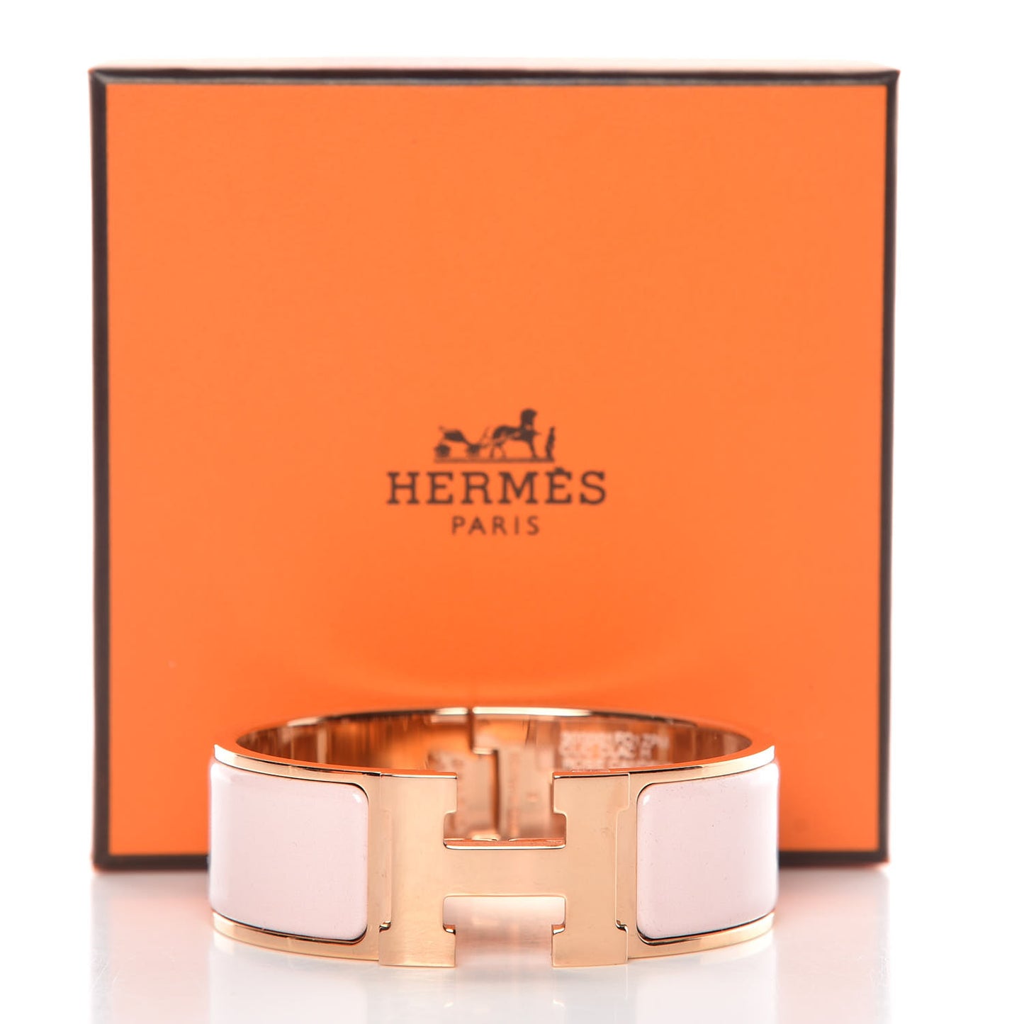 Enamel Wide Clic Clac H PM Bracelet Rose Candeur