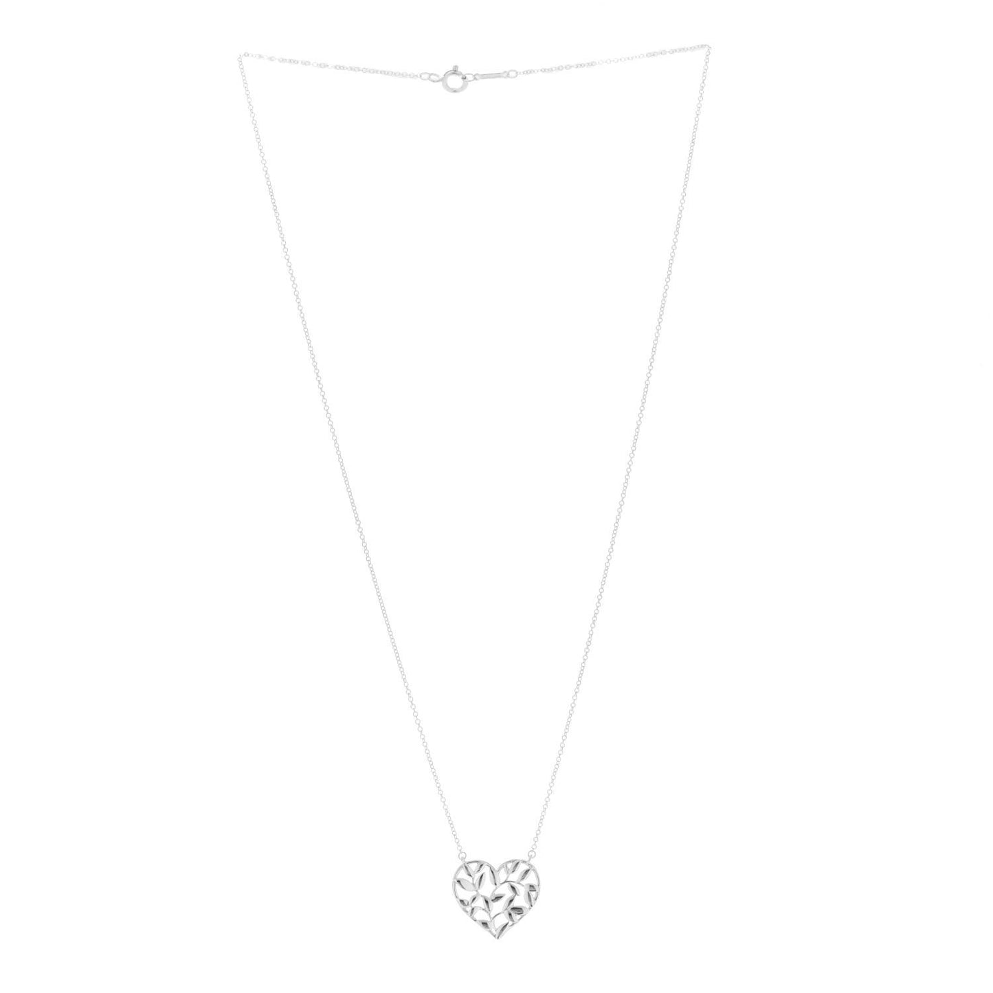Sterling Silver Paloma Picasso Olive Leaf Heart Pendant Necklace