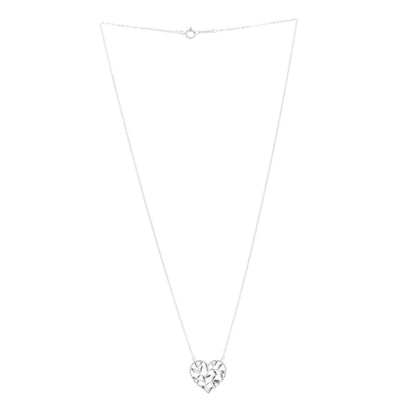 Tiffany Sterling Silver Paloma Picasso Olive Leaf Heart Pendant Necklace 3 of 7