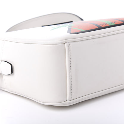 Prada City Calf Palm Tree Print Camera Bag White Papaya 6 of 9
